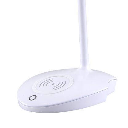Detailansicht Wireless Charger der GELA LED-Tischleuchte in weiss