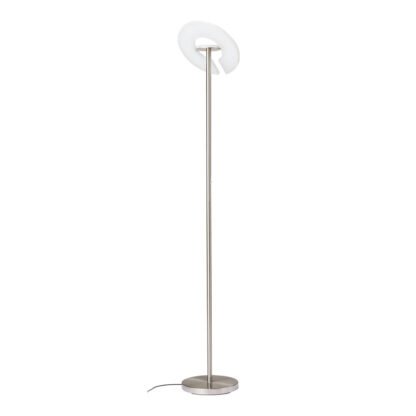 Dimmbare RICCO II LED-Stehleuchte in Nickel-matt mit direktem oder indirektem Licht