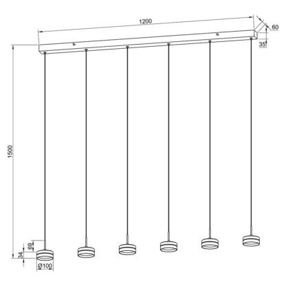 Masse ARTHUR LED-Hängelampe von mondilux