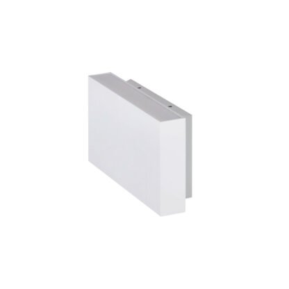 Die weisse BOX2 LED-Wandlampe für In- und Outdoor hat 1300 Lumen und 2700 Kelvin, dimmbar mittels geeignetem Wanddimmer. Lichtabstrahlung nach oben und unten.