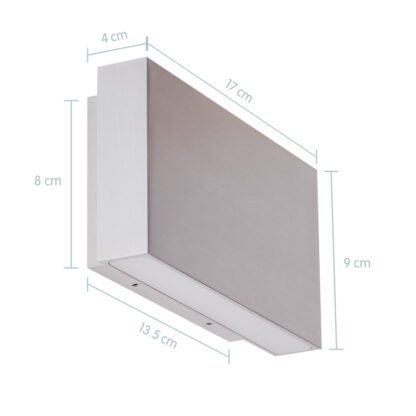 Masse BOX2 LED-Wandleuchte Alu von mondilux