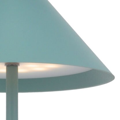 Ansicht Schirm der CARPI LED-Tischlampe grün mit Akku von mondilux