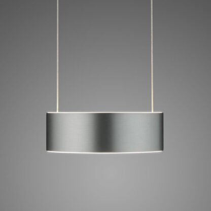 Detailansicht ZERA-1 LED-Hängeleuchte mattnickel mit Acrylabdeckung weiss mit seitlicher Sichtkante von Knapstein Germany