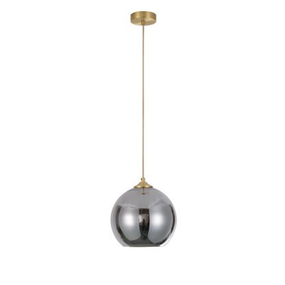 CAROLA Aufhängung E27 goldfarbig matt ausgeschaltet mit Glas MARINO-30 Titan