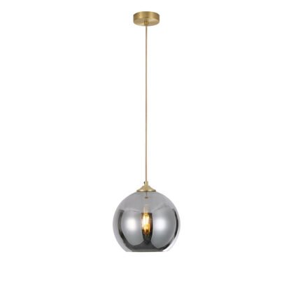 CAROLA Aufhängung E27 goldfarbig matt eingeschaltet mit Glas MARINO-30 Titan