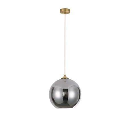 CAROLA Aufhängung E27 goldfarbig matt ausgeschaltet mit Glas MARINO-40 Titan
