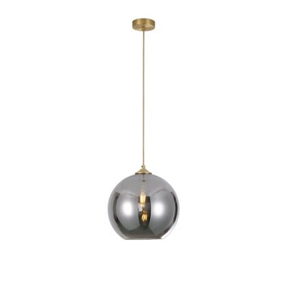CAROLA Aufhängung E27 goldfarbig matt eingeschaltet mit Glas MARINO-40 Titan