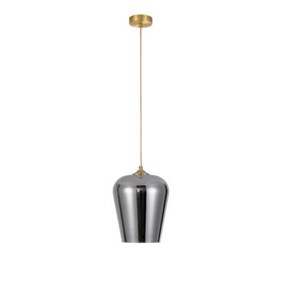 CAROLA Aufhängung E27 goldfarbig matt ausgeschaltet mit Glas TOMBO-23 Titan