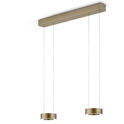 Höhenverstellbare ZERA-2 LED-Hängeleuchte in Effekt bronze mit direktem und indirektem Licht von Knapstein Germany