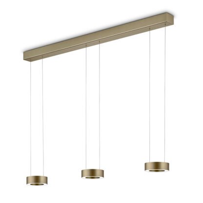 Höhenverstellbare ZERA-3 LED-Hängeleuchte in Effekt bronze mit direktem und indirektem Licht von Knapstein Germany