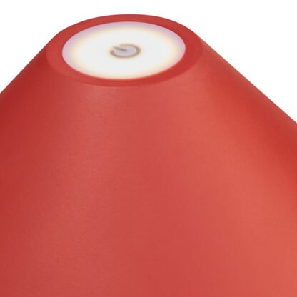 Ansicht Dimmer der CARPI LED-Tischlampe orange mit Akku von mondilux