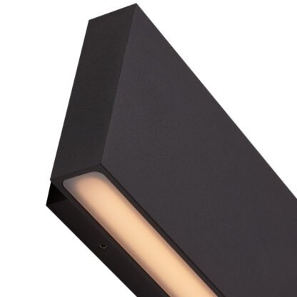 Seitliche Ansicht BOX1 LED-Wandleuchte schwarz von mondilux