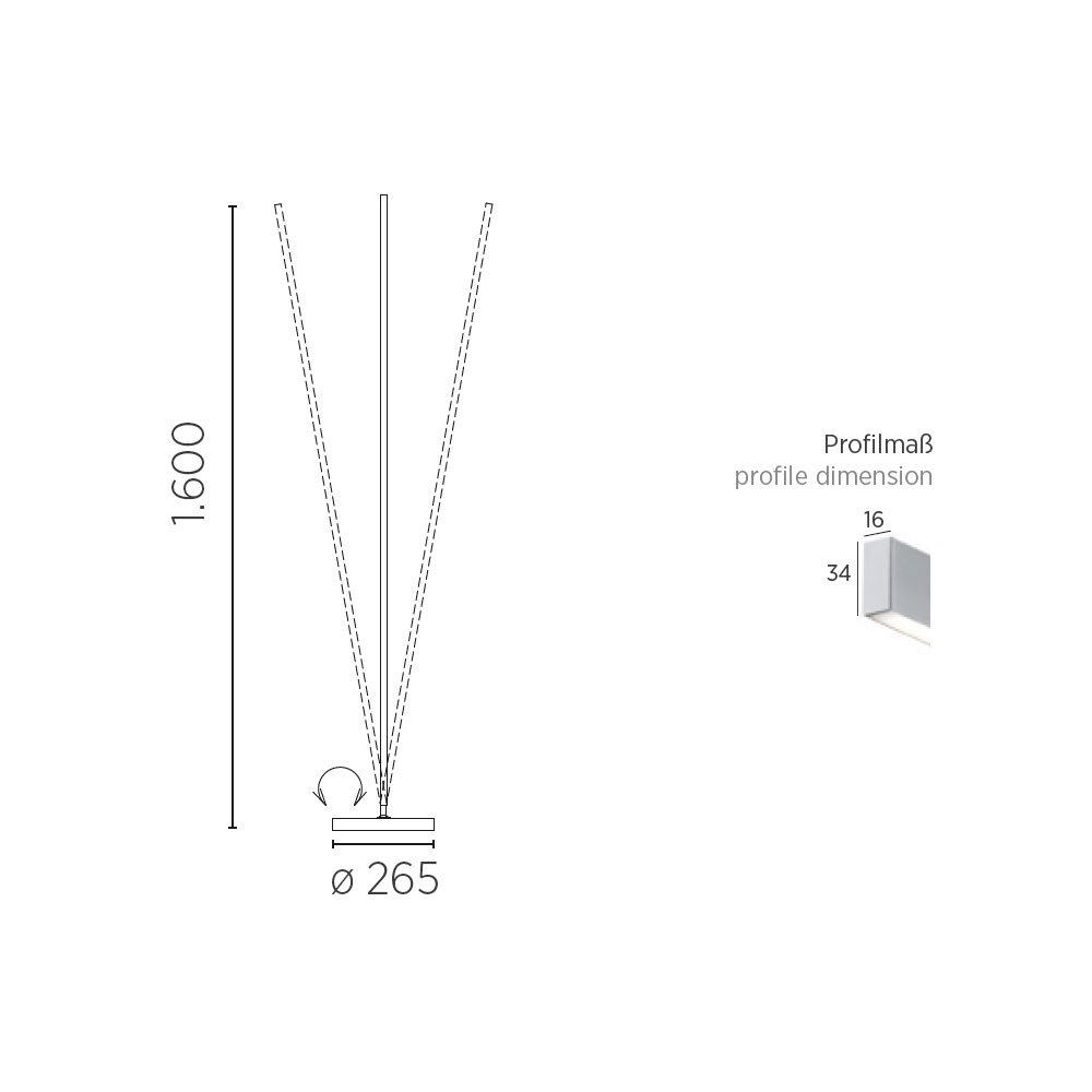 Masse FABIA LED-Stehleuchten von Knapstein Germany
