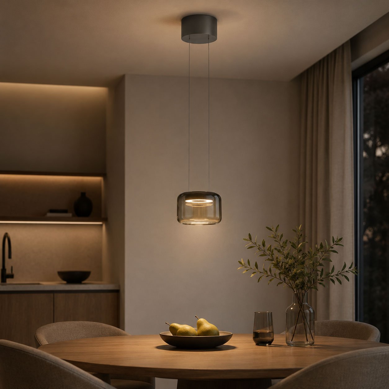 SIDRA-1 LED-Hängelampe in Graphit für individuelle Lichtakzente und perfekte Raumatmosphäre.