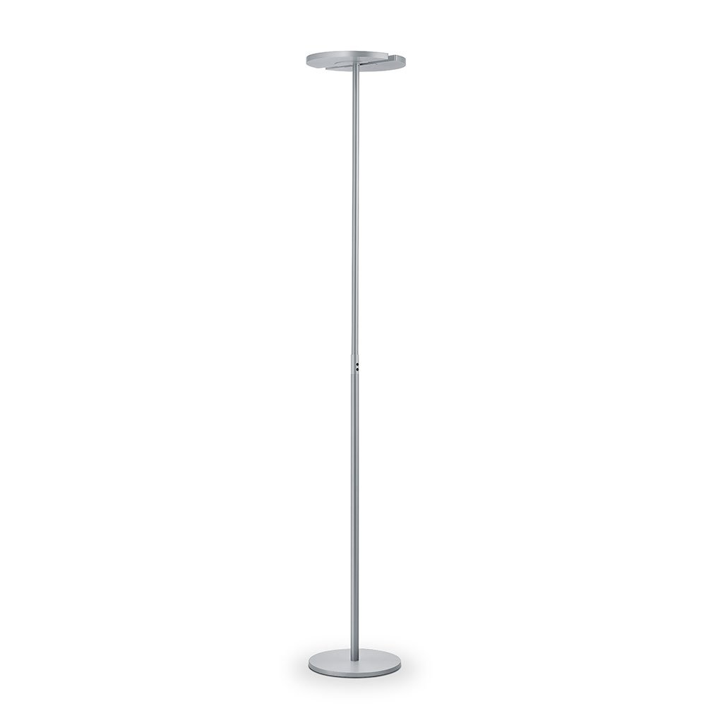 TALEA LED-Stehlampe in Mattnickel mit 10304 Lumen, stufenlos dimmbar und Lichtfarbe von 1800 bis 4000 Kelvin einstellbar.