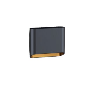 DIAZ LED-Wandlampe 1-flammig in Schwarz mit goldfarbener Innenseite