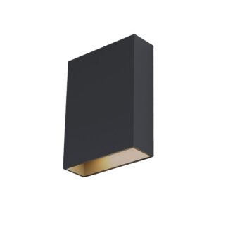 MEMPHIS LED-Wandlampe in Schwarz mit goldfarbener Innenseite