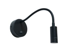 EASY LED-Wandleuchte schwarz mit flexiblem Arm von mondilux