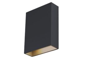 MEMPHIS LED-Wandlampe in Schwarz mit goldfarbener Innenseite